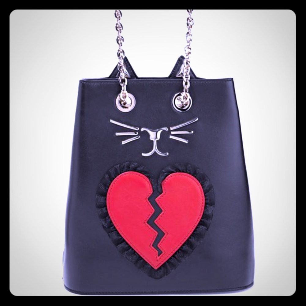 Charlotte Olympia Broken Heart Feline Bucket Bag